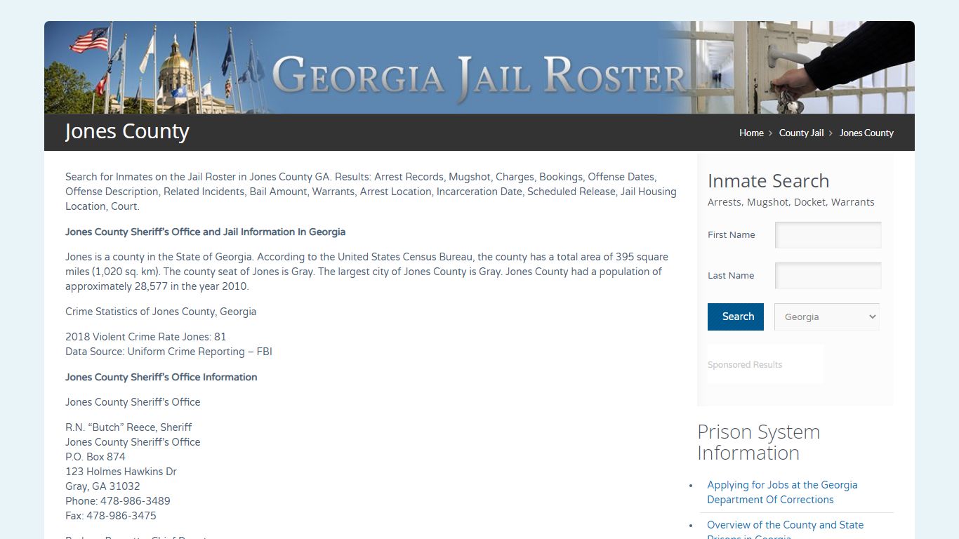 Jones County | Georgia Jail Inmate Search