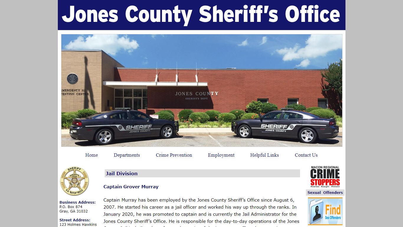 Jones County Sheriff's Office , Gray, Georgia
